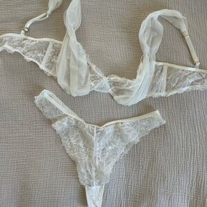 Meshki lace tulle lingerie set